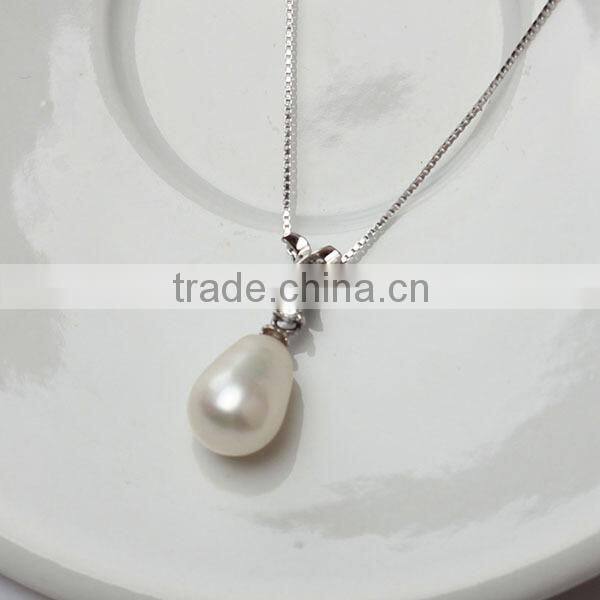 Natural pearl 925 sterling silver jewelry wholesale necklace pendant