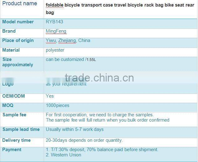 foldable bicycle transport case travel bicycle rack bag bike seat rear bag