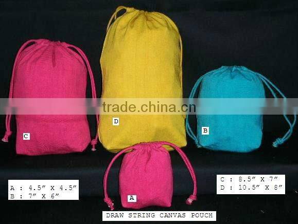 Draw string canvas pouch