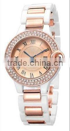 lovers black and white crystal ceramic watch