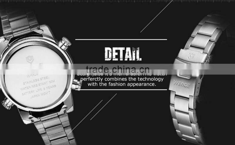 WEIDE Quartz Watches Men Male Dress Clock Luxury Brand Sport Waterproof Stopwatch Alarm Stylish Casual Clock