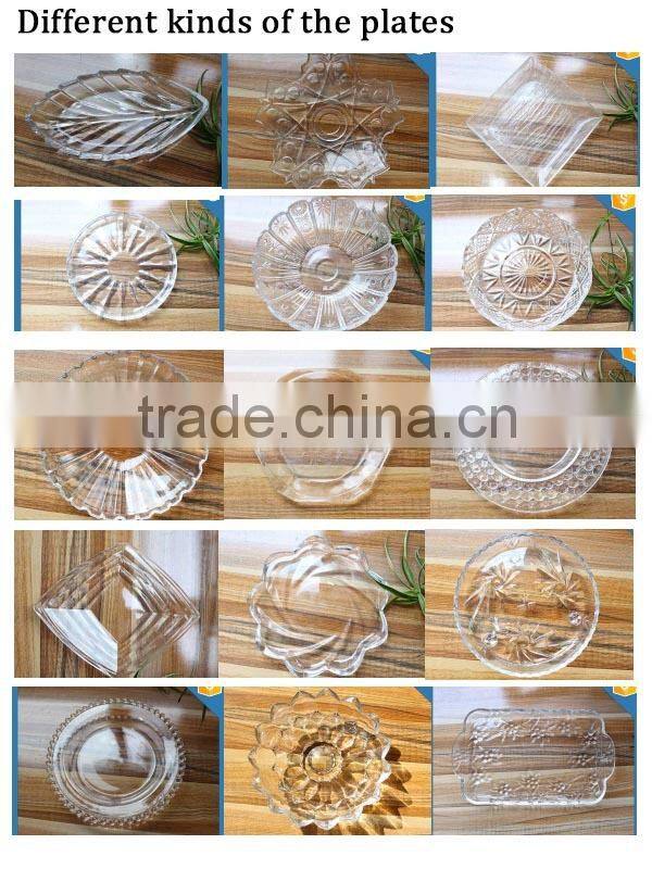 LXHY-P269 hand press round glass dinner plates for restaurant