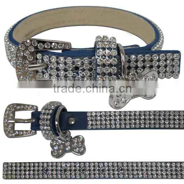Diamond sparkly 4 row rhinestone studded dog collar
