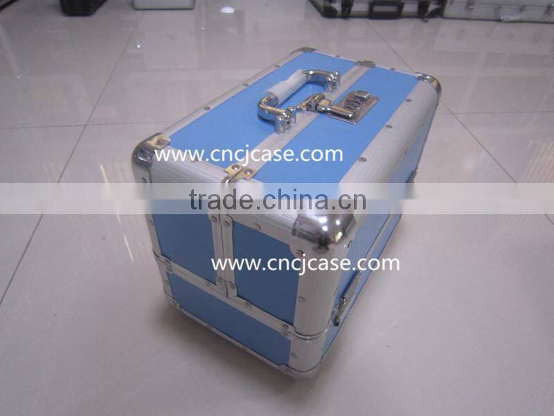 High-end fashion of blue aluminum beauty case