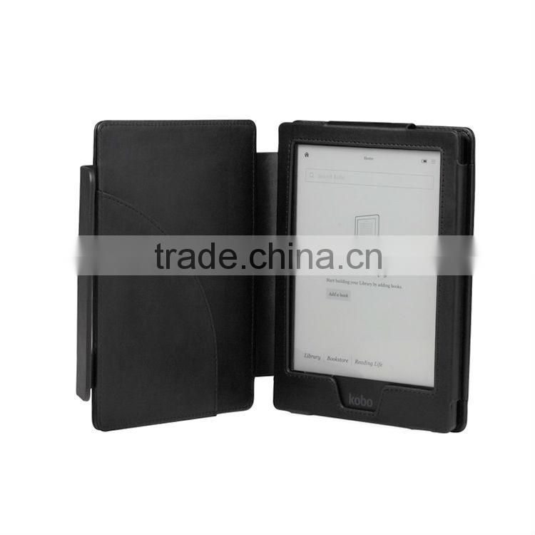 Book style Leather Case for kobo aura hd,Stand Leather case for kobo aura hd