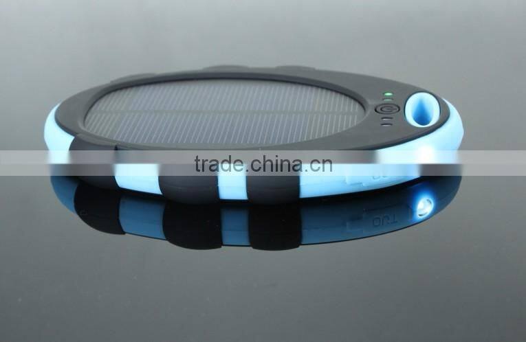 5000mAh Waterproof Solar Power Bank Dual USB Backup External Battery Charger for iPhone Samsung HTC Huawei Xiaomi Cell Phones