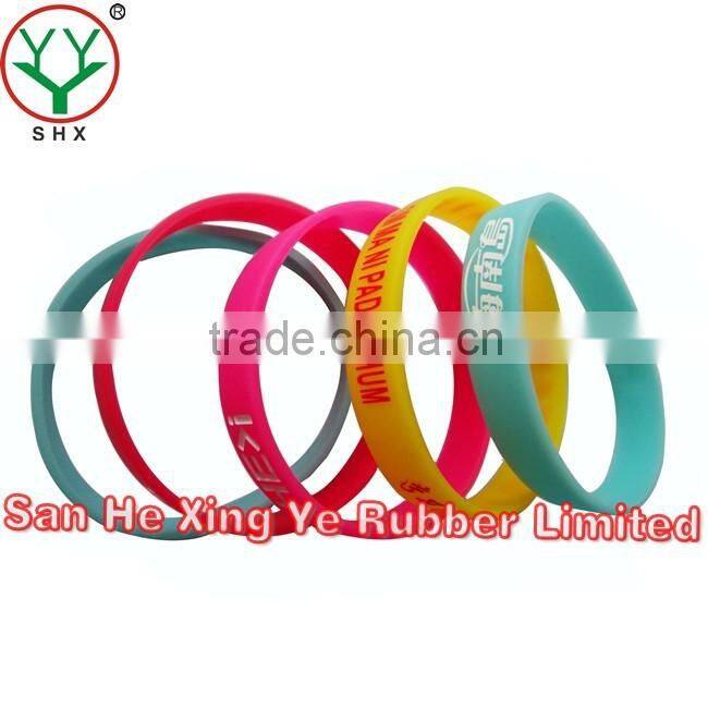 1 inch debossed and ink filled wide silicone wristband