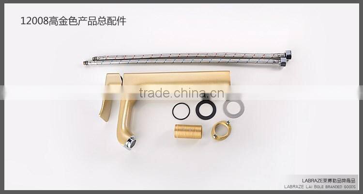 LABRAZE LE12008 Gold Finish Lavatory Basin Long neck Brass Faucets for the bathroom