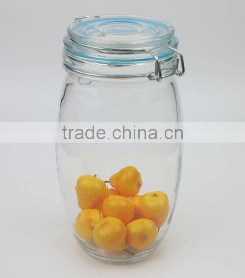 1300ml Canned Food Used Glass Jar with Metal Clip and Silicon Ring