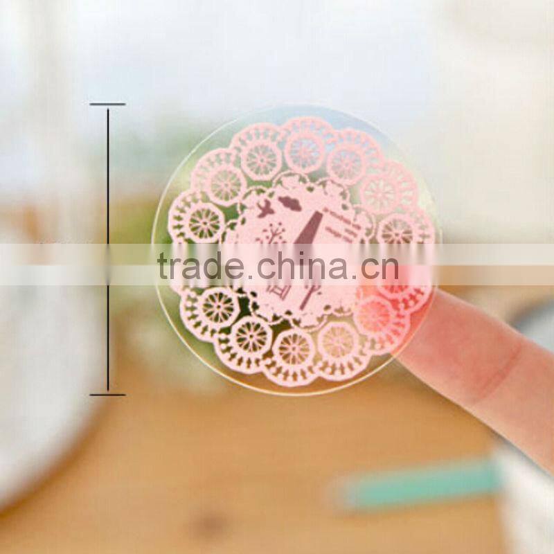 Custom butterfly shape Clearly Removable Transparent PVC lable Sticker