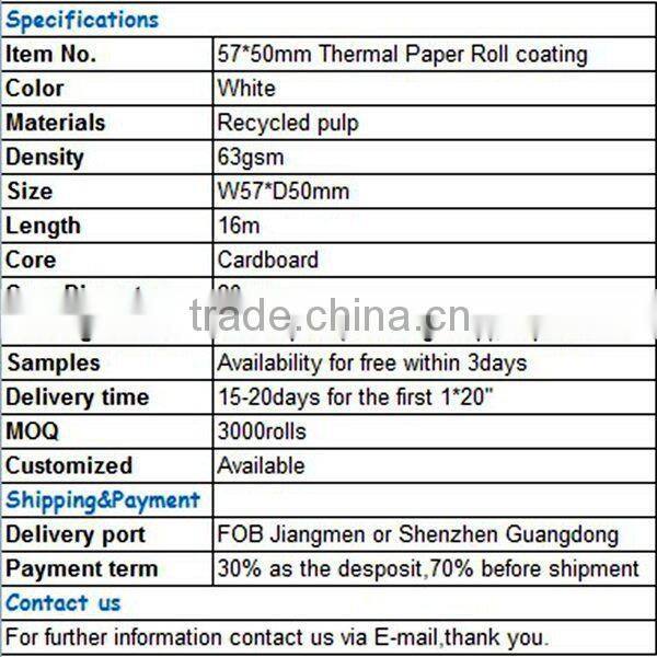 wholesale china cash register lotteries themal roll paper