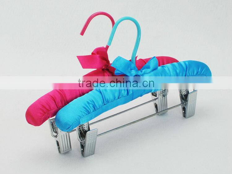 Candy Color Satin Padded Pants/Skirt Hanger with Clips for Children