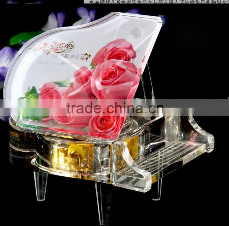 Hot Sale Fashional clear Crystal Piano for Wedding Souvenirs