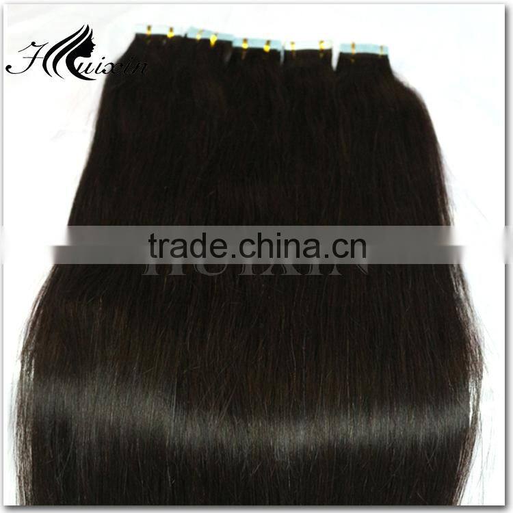 Double drawn human hair tape hair extensions wavy hair tape extensions