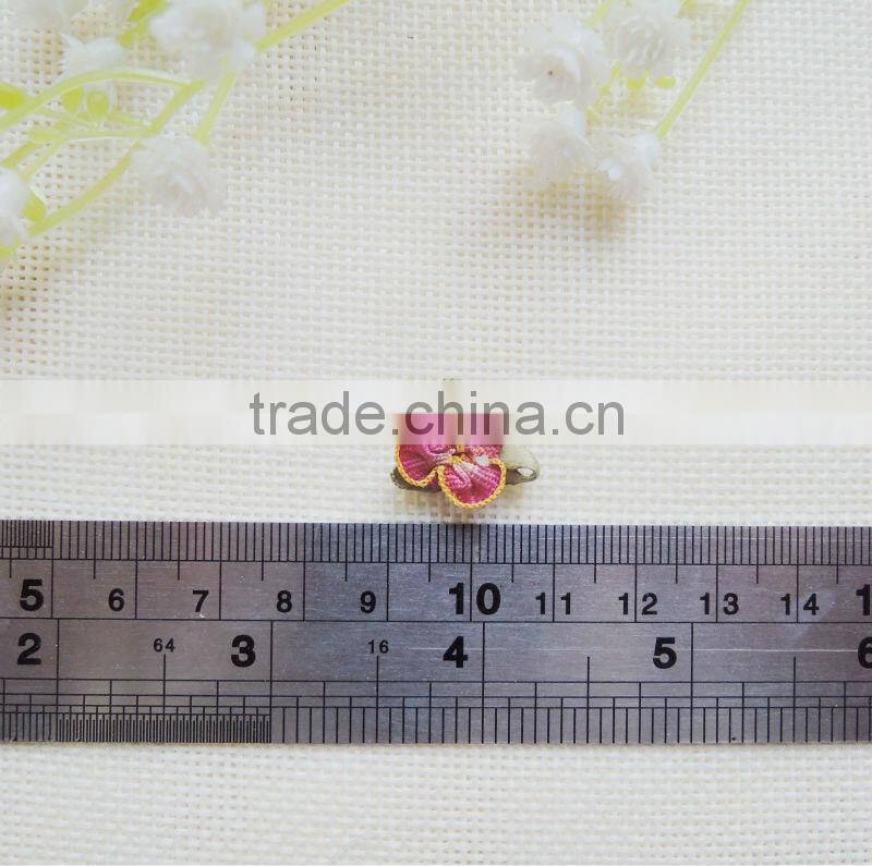 Hot sale DIY mini ribbon flower with leaf for craft decoration in stock