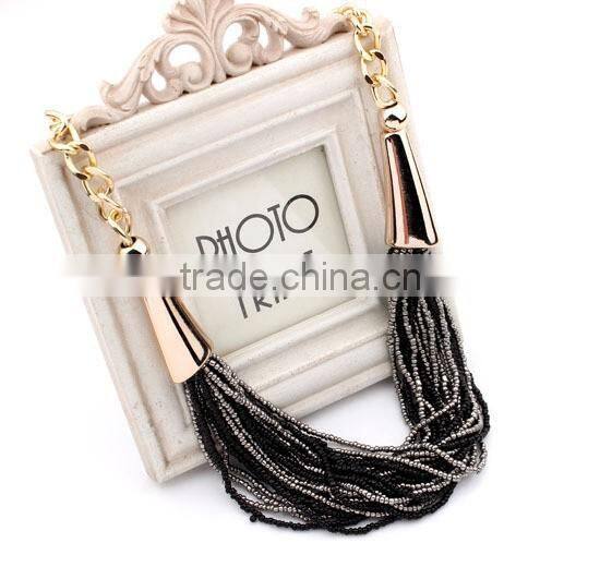 Top Quality 3 Color Beads Chunky Vintage Pendant Statement Necklace Women Necklaces & Pendants Fashion Necklaces for Women 2014