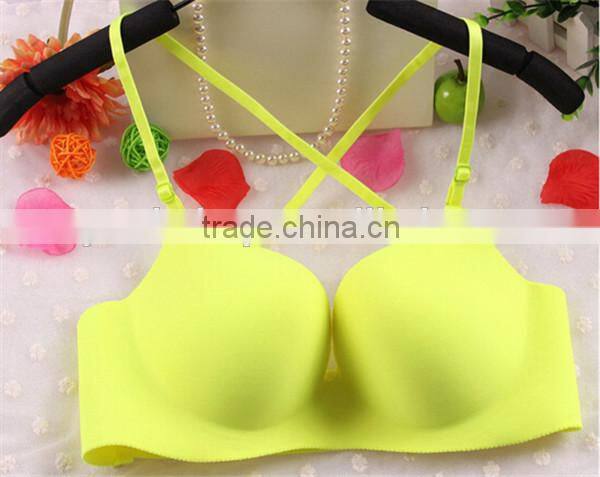 Summer 1/2 cup x-shaped cross straps one piece push up seamless bra wholesale