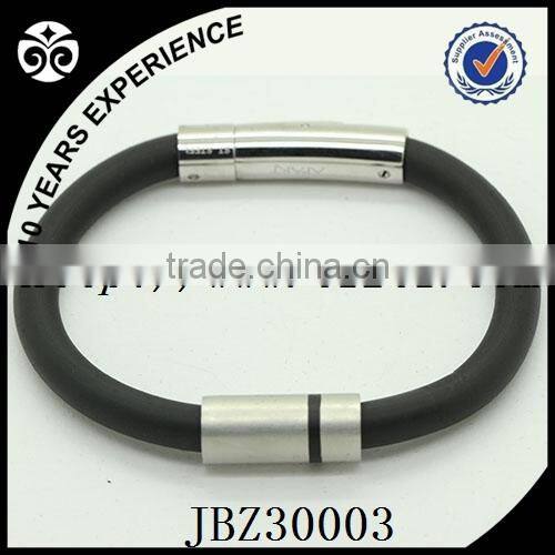energy silicone bracelet with steel charms