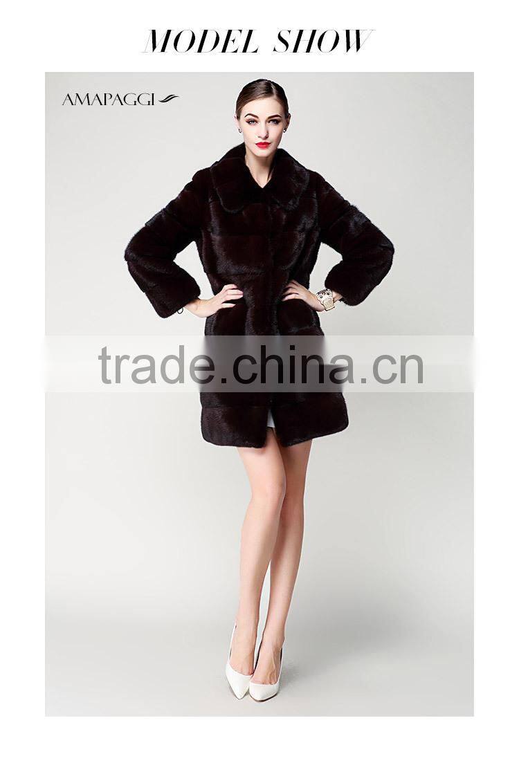 China sale dyed real mink winter fur coat for fashion lady