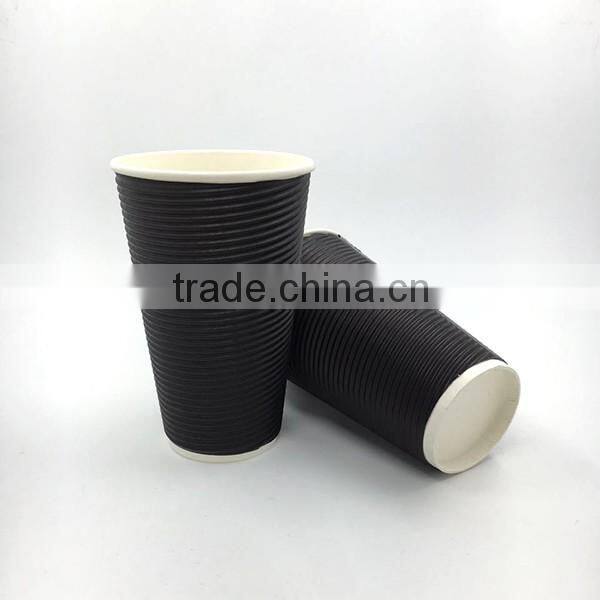 16oz ripple wall paper cup with lid