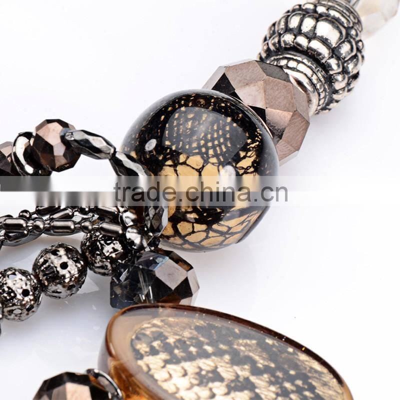 2016 summer latest europe brand snake charm necklace with crystal beads collar jewelry