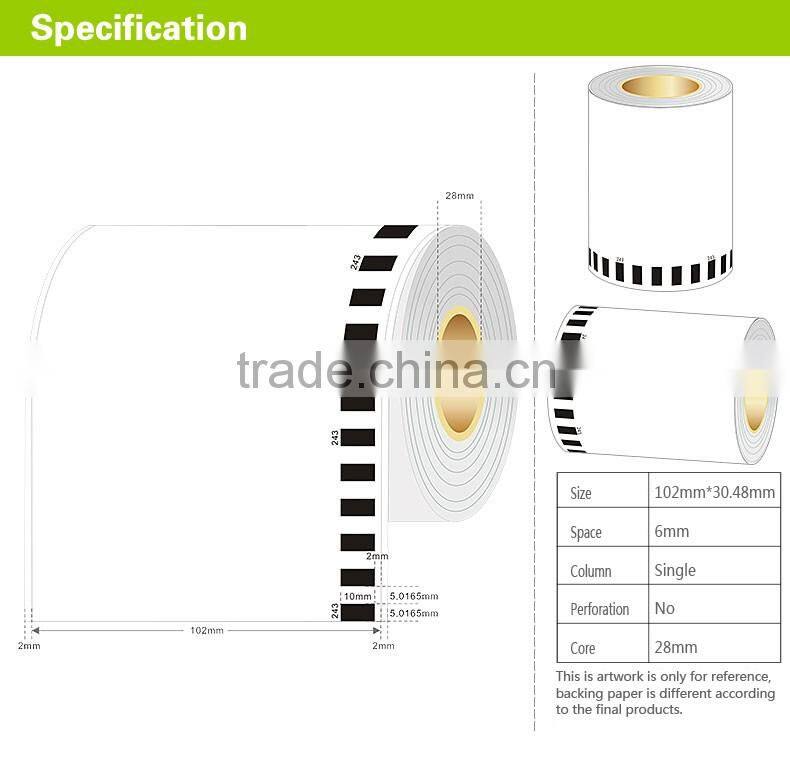 YORI custom compatible DK Labels 22243 (102mm*30.48mm)
