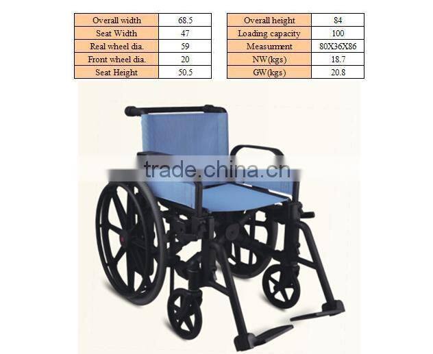Full plastic light weight hospital wheelchair