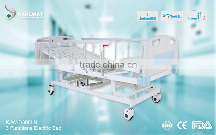 Three motors modern icu electric adjustable iron hospital bed with mattress