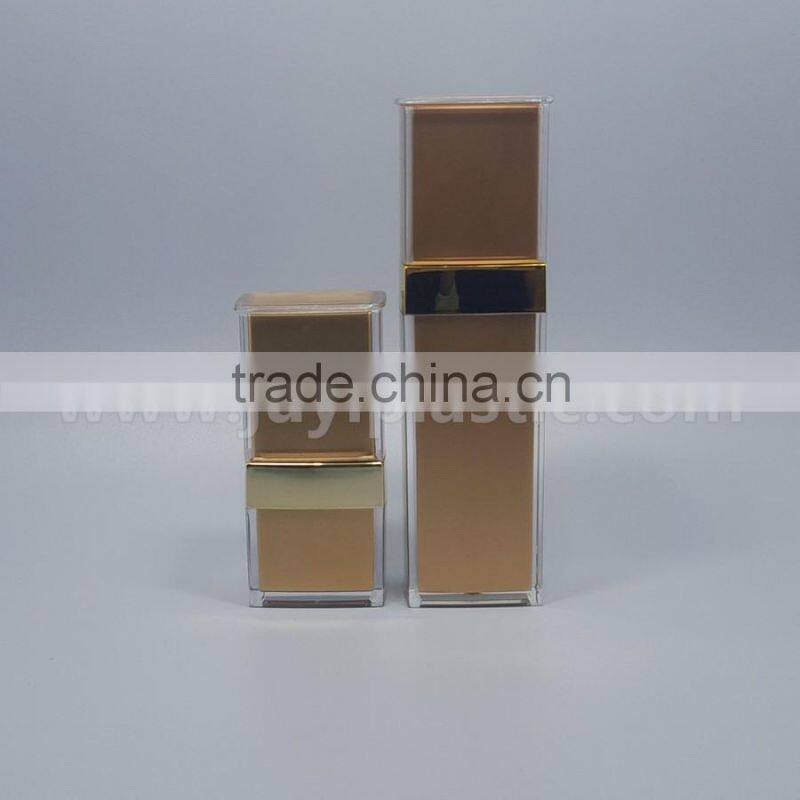 15ml 30ml 50ml square cosmetic lotion pump acrylic bottle, plastic cosmetic lotion pump acrylic bottle with high quality