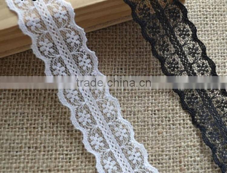 Decorative 2.5cm white crochet narrow lace trim