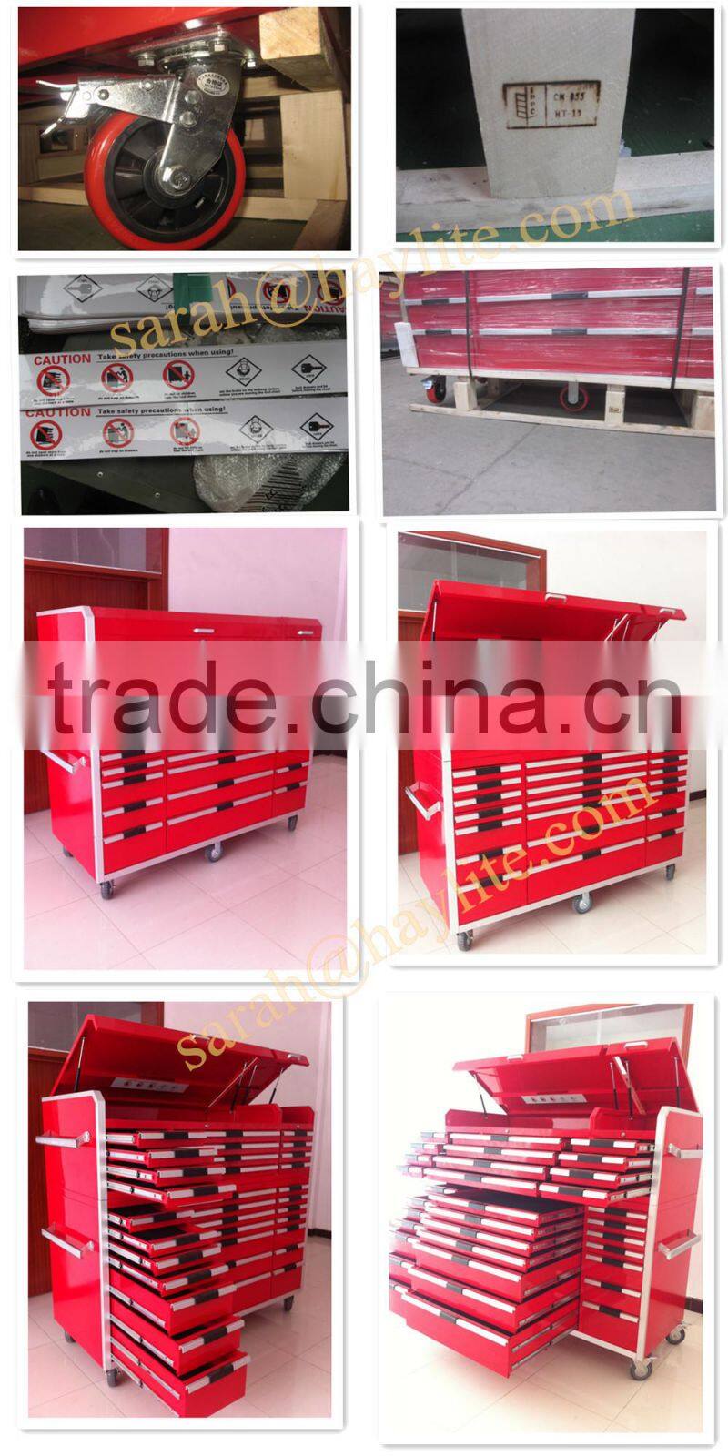 Heavy Duty Chinese supplier drawers steel tool chest with casters