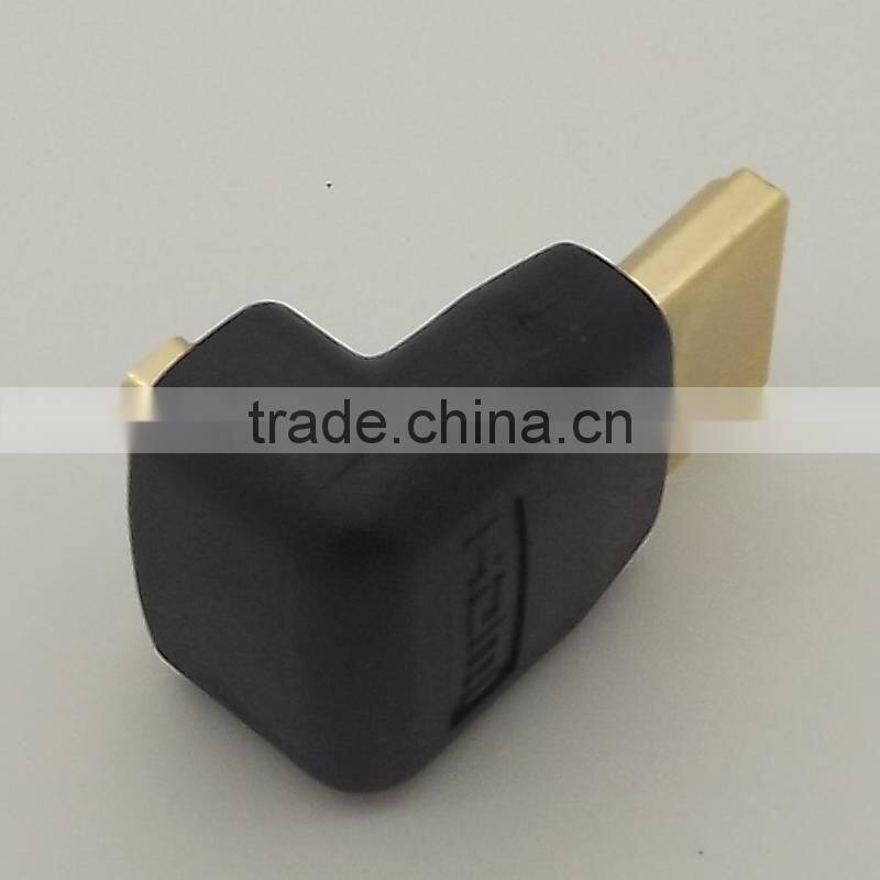 hdmi Female to male adapter,HDMI/F to HDMI/M with golden plate,90 degrees HDMI adapter