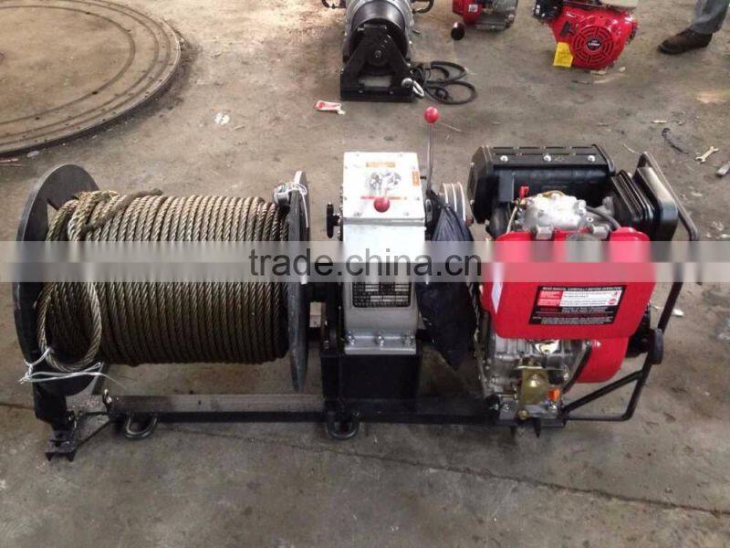Winch Manufacturer 3 Tons cable winch diesel engine for Power Construction