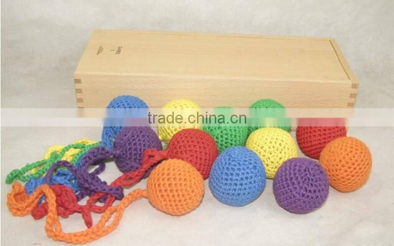 Wooden Baby Toys Froebel GABE1 Cognitive Developing colorful Mesh Ball Teaching Learning 12 Ball 6 Colour