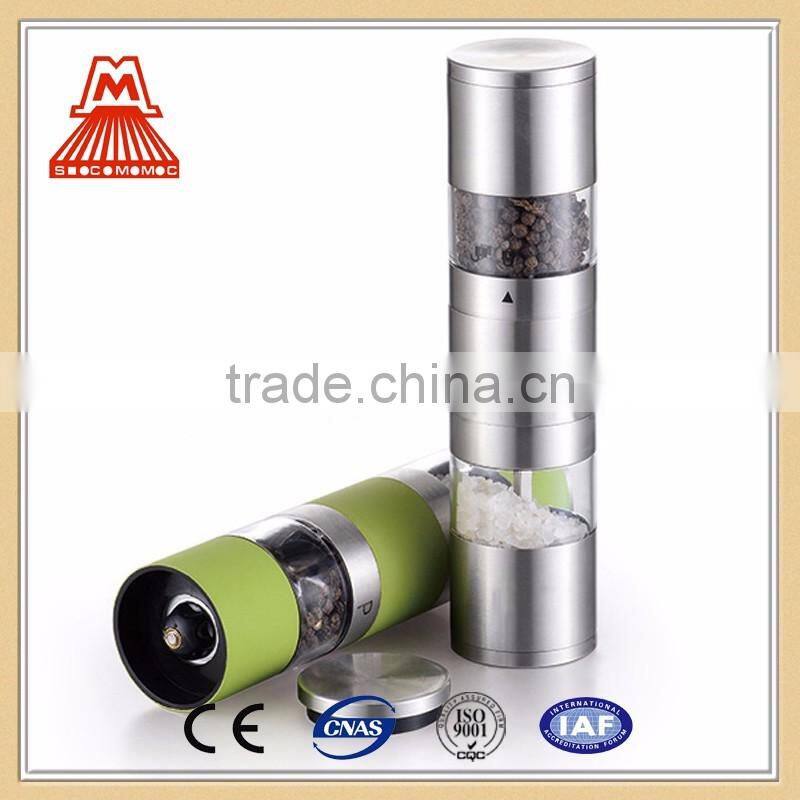 Latest hot selling W121-021 55x 220mm 2 in 1 style Manual Salt And Pepper Mill