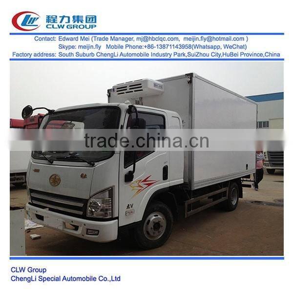 FAW 4*2 type 4m~5m reefer freezer cold box truck