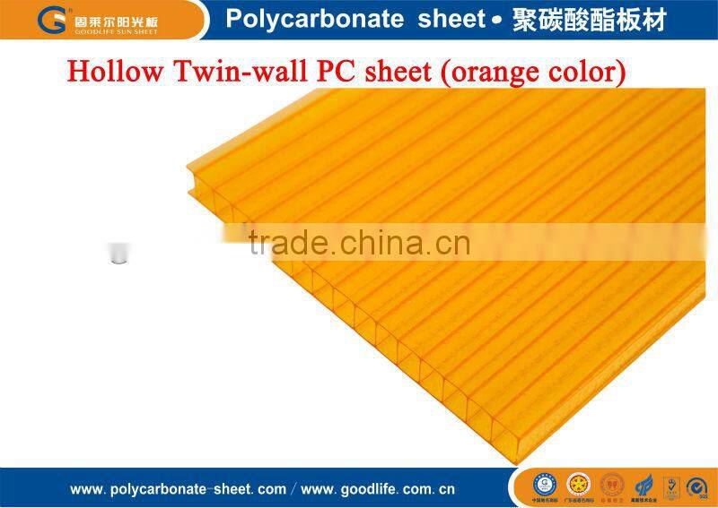 Orange polycarbonate hollow sheet