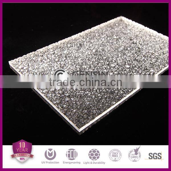2.5mm Crystal Diamond polycarbonate Sheet/ Polycarbonate Embossed Sheet