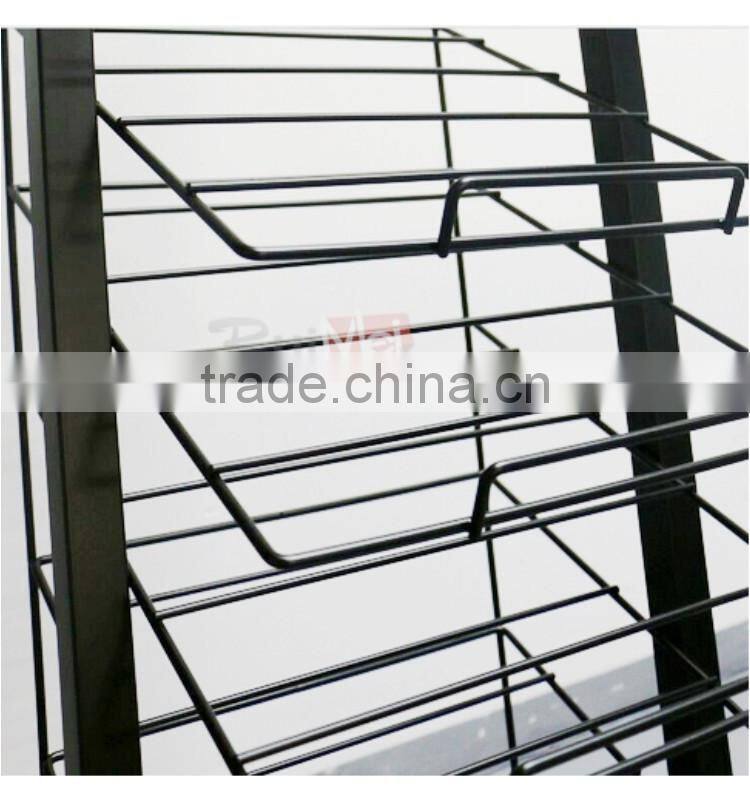 Floor-standing multi-tier customized carpet sample dsiplay rack