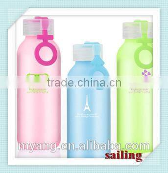 BPA Free 300ml eco friendly PC plastic dull polished water bottle,colorful plastic water bottle