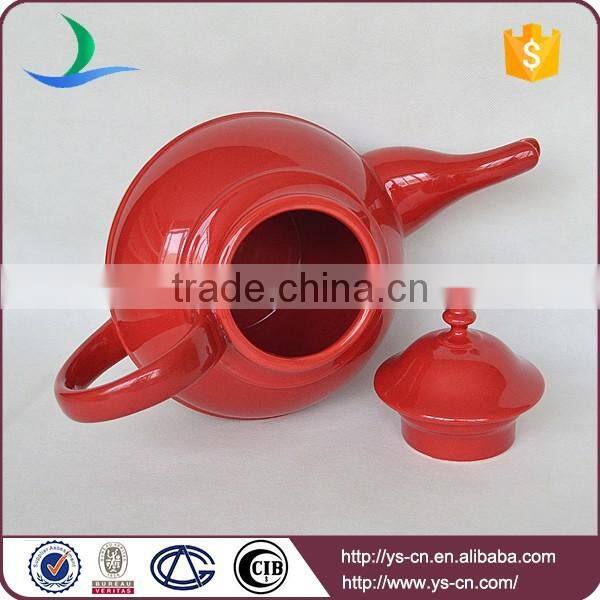 Simple Style Extra Red Ceramic Tea Pot For Home