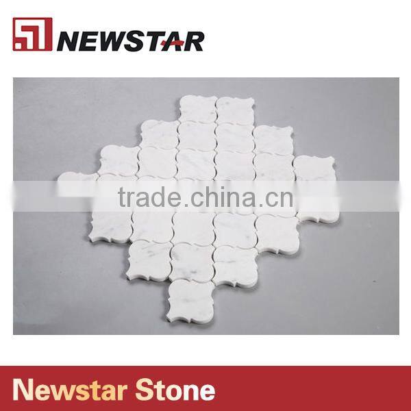 Newstar Arabesque Lantern backsplash Tiles Carrara White Marble Price For Bathroom