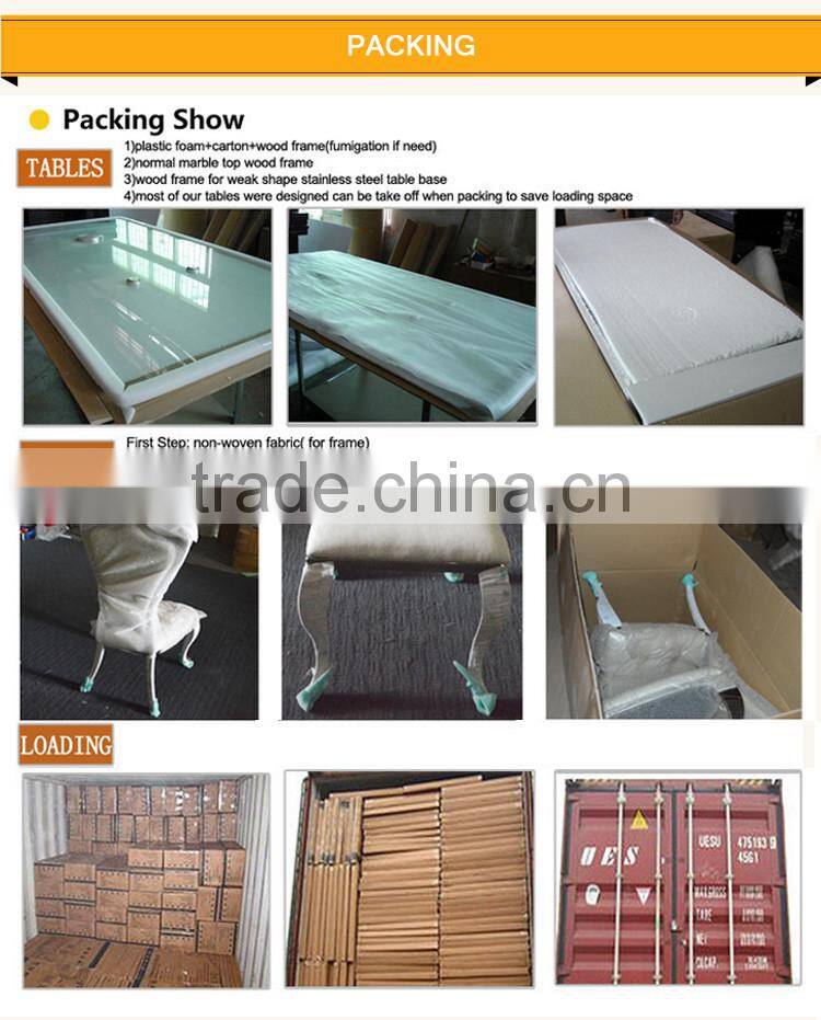 Marble Top Stainless Steel Frame Dining Table TH308