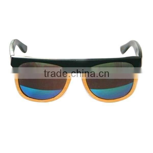 Wholesale 100% bamboo black fashion wood sunglasses accept logo printed