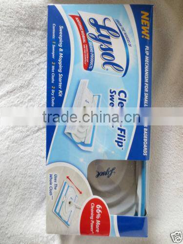 Lysol Clean-Flip Sweeper, 44-1/2" Aluminum Handle, 10-2/5" Mop Head, Blue/White clean-flip sweeper