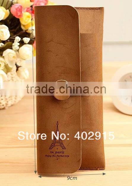 Supply Retro tower suede leather pen bag & pen box