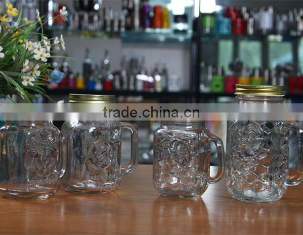 wholesale glass mason jar with handle, glass mason jar with straw