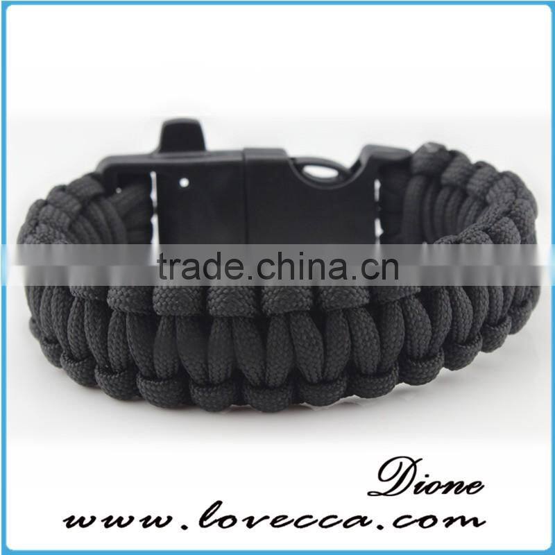 Firestarter whistle buckle with compass 550 survival bracelet