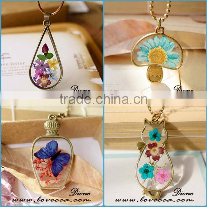 exquisite real dandelion seeds flower pendant necklace jewelry