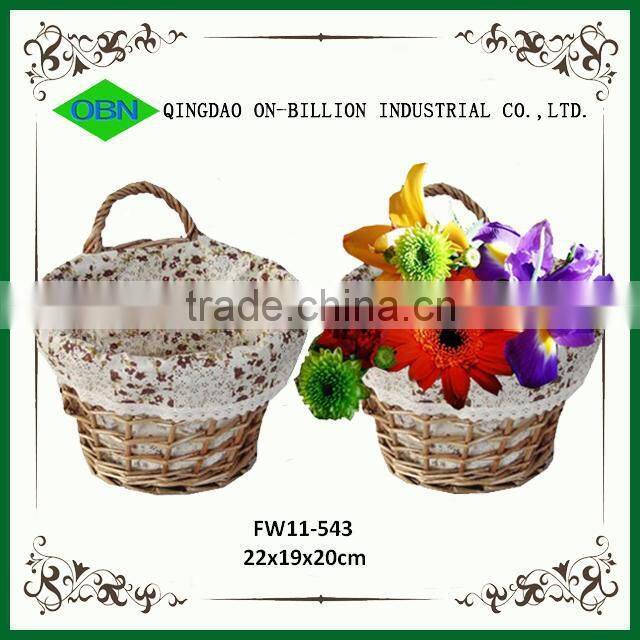 Wholesale gift wicker hanging wall flower basket